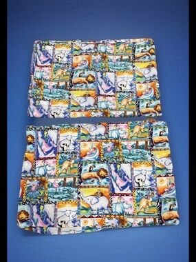 Handmade Animal Print Pillowcase Set Colorful Safari Wildlife Bedding Lions Bear
